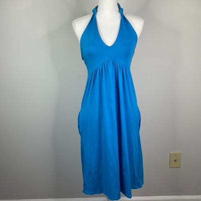 Victoria Secrets Bra Tops Womens Medium Dress Halter Blue  Supima Cotton