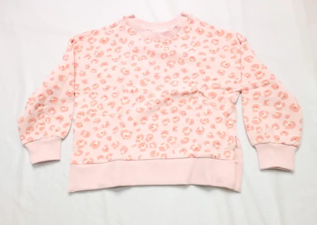 Mango Girl's Printed Relaxed Cotton Sweatshirt BE5 Light Pink Size 5-6