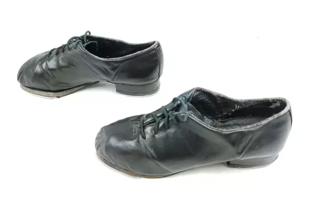 GIORDANO Jazz Split Sole Tap Shoes BY LEO’S Adult Black Soft Leather Size 5 M