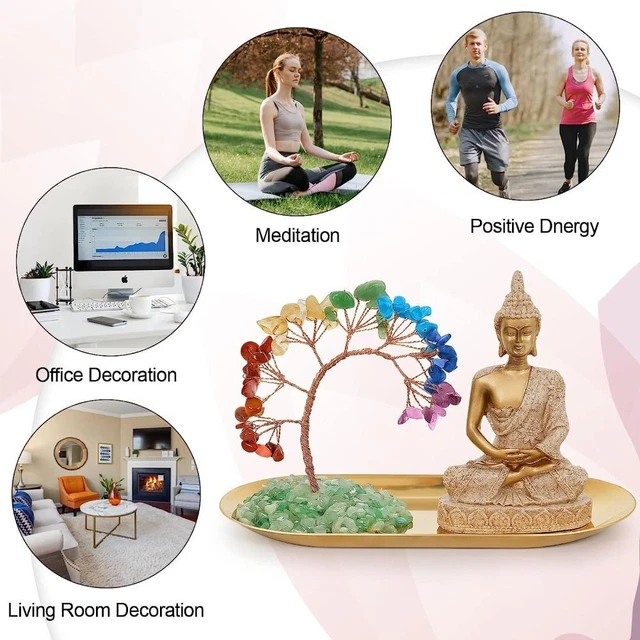 Kristall Buddha-Statue-Set Kreative Buddha-Ornamente zu Hause  Büro
