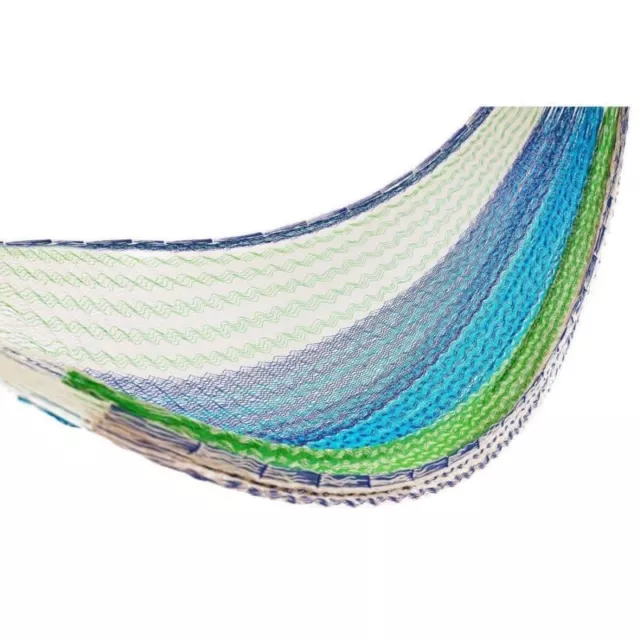 Mexican Hammock Traditional Navy Blue, & White Green