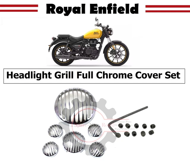 ROYAL ENFIELD &METEOR 350cc" "Full Chrome" "Headlight Grill" "Cover Set