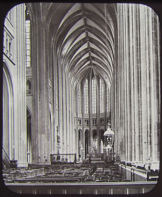 Glass Magic Lantern Slide INTERIOR OF ORLEANS CATHEDRAL C1890 PHOTO FRANCE