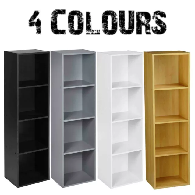 4 Tier Cube Bookcase Display Shelving Storage Unit Wooden Furniture Wall Shelf