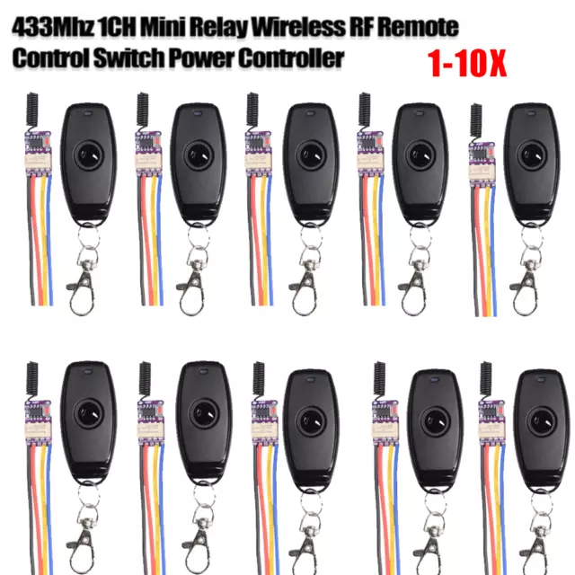 1-10 STK 433Mhz RF Remote Relais Steuerschalter Scooter Wireless 1CH Empfänger