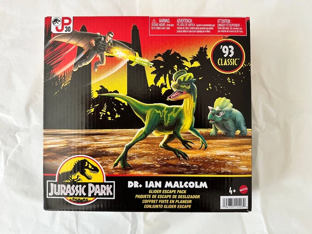 MATTEL JURASSIC PARK Dr. Ian Malcolm Glider Escape Pack et Dr Alan