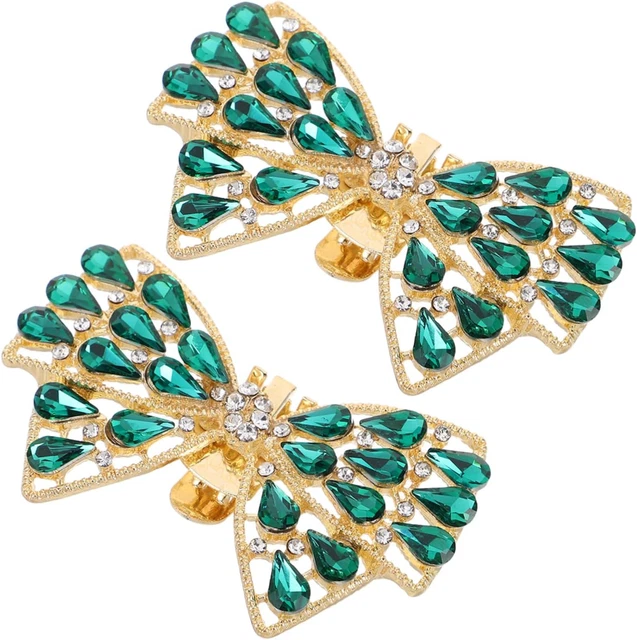 AORHOFJ 1 Paio Di Fermagli Per Scarpe, Strass Cristallo Clip Scarpe In Metallo A Forma Di Occhio Di Cavallo Fibbie Per Scarpe Scarpe Scintillanti Ciondoli Gioielli, Strass Per Scarpe,scarpe Da Sposa - 4