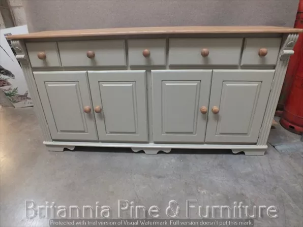 Regency Painted 6Ft Sideboard- Solid Oak Top- Bespoke- Hand Made- French Gray