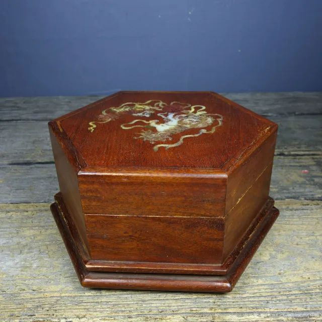 22 cm China Rosewood Box inlay shell Jewelry box natural Wood Box