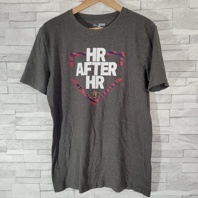 T-shirt ragazzo UNDER ARMOUR grigio/marrone YXL circonferenza petto 32-34 vestibilità sciolta HEAT GEAR