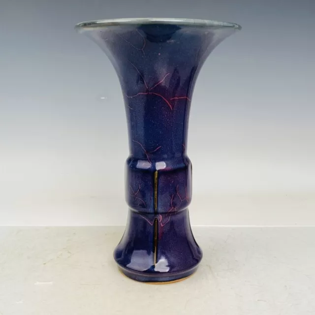 10.2" Chinese Old Porcelain song dynasty jun kiln museum mark Purple glaze Vase