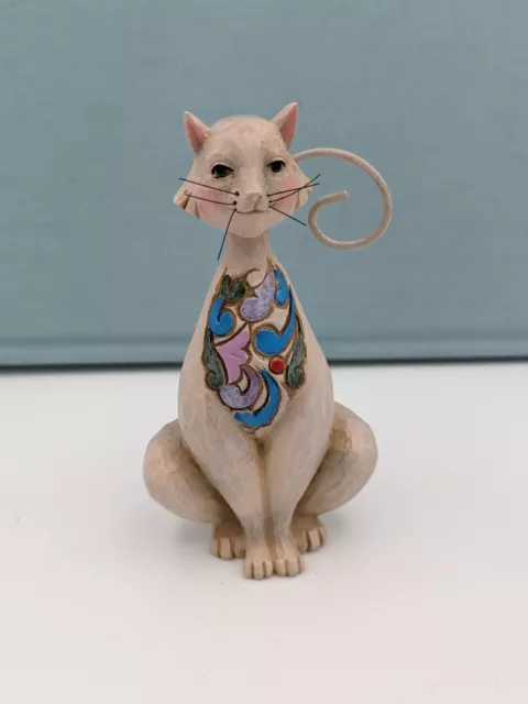 Jim Shore Heartwood Creek Mini Cat Figurine v4021446 Excellent Condition