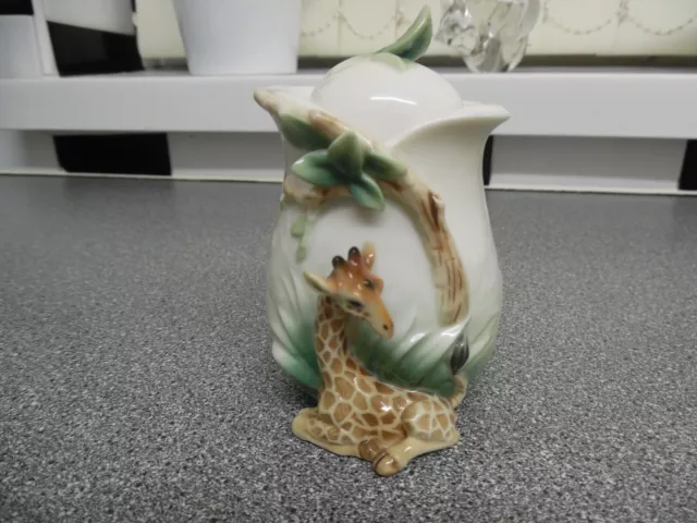 Franz Porcelain Giraffe Condiment Jar with Lid. RARE...Jungle beauties. FZ01298