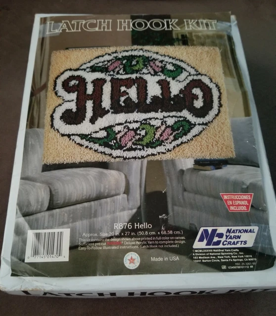 Kit de gancho de pestillo vidrieras HOLA vintage fácil diversión rápida hilo nacional artesanías