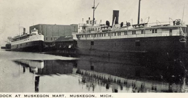 SHIP PMRR BLACK BOAT SS NEVADA Excursion Package Steamship @ Muskegon Mart Dock! 3