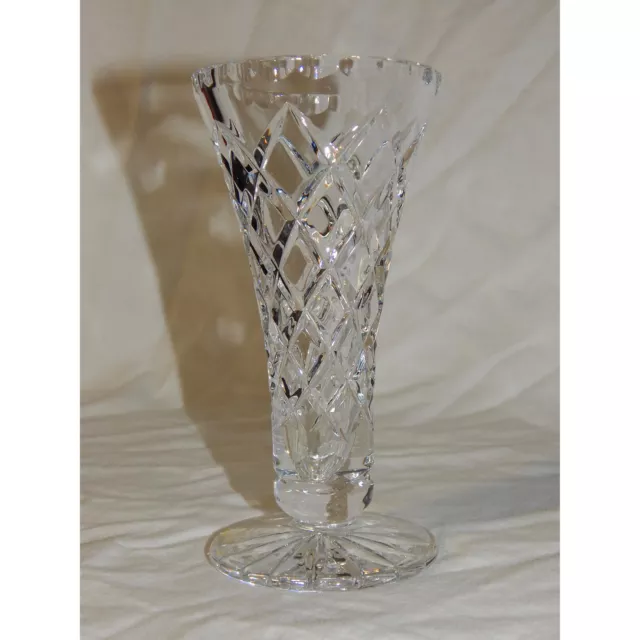 vintage Diamond Cut Lead crystal Vase 16cm Waterford?