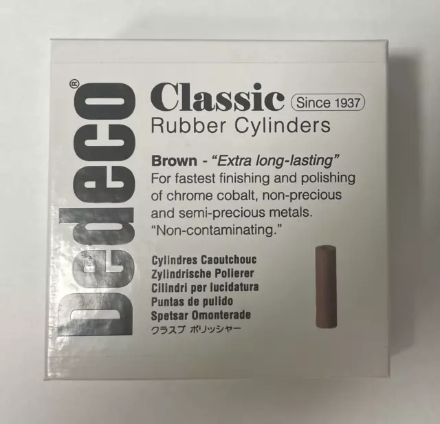 DEDECO CLASSIC BROWN RUBBER CYLINDERS 15/16" X 1/4"- 100/bx - 4595