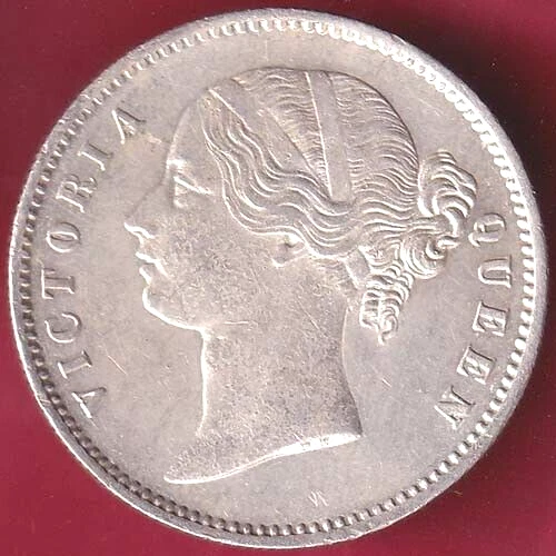 East India Company 1840 Divided Legend Victoria Queen One Rupee Silver Coin #Sb3