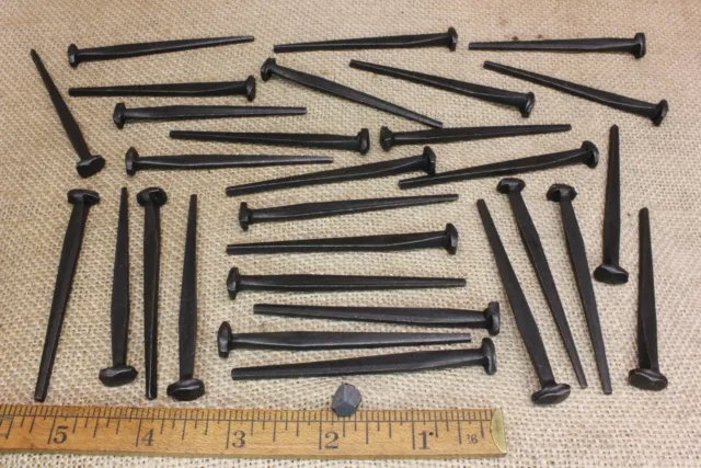 3" Rose head 30 nails antique square wrought iron vintage Spikes Decorative look