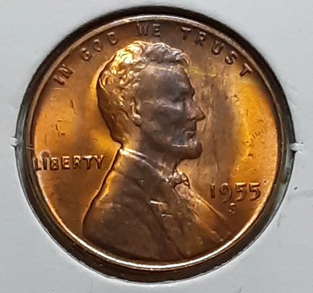 1955 Lincoln Wheat Cent  S - BU - Uncirculated - DARK