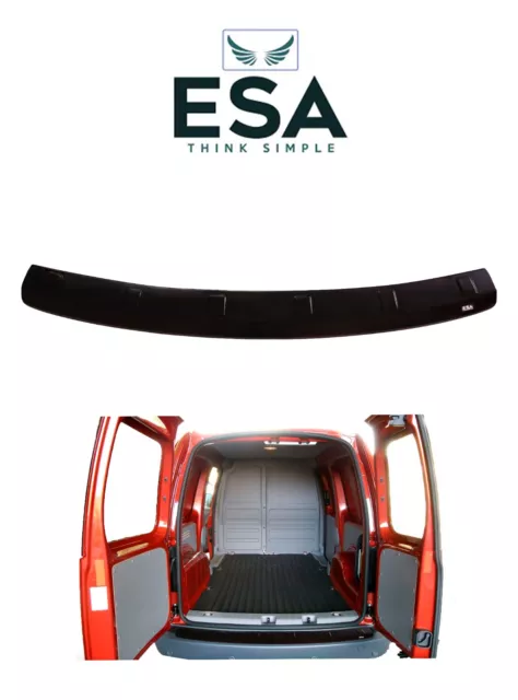 VW Caddy Rear Bumper Protector Step Guard Trim Cover Black 2003 - 15 ABS Plastic