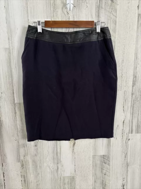 Worthington Women’s Size 10 Black Pencil Straight Skirt Lined Pleather Waist