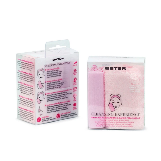 Beter CLEANSING EXPERIENCE toalla desmaquilladora + banda cabello 2 u donna 2u