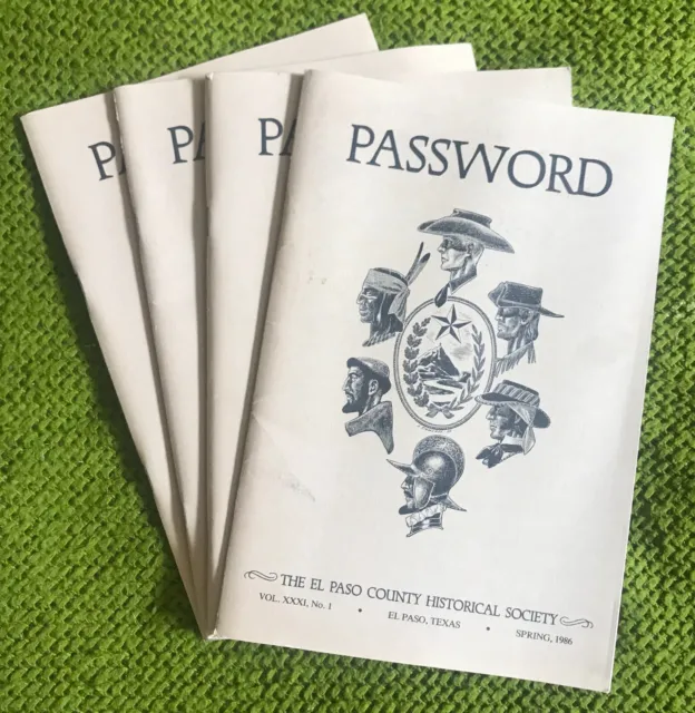 1986 El Paso Texas History Password Historical Journal Complete - All 4 Issues!