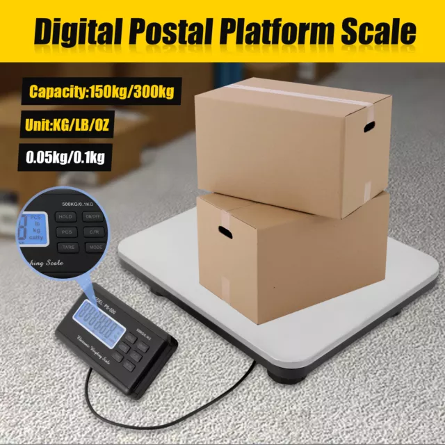 660LBS x 0.1 lb Digital Floor Bench Scale Postal Platform Shipping LCD Display