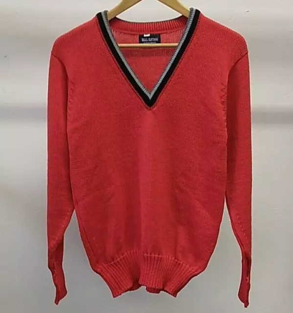 Vintage Jayfor Skool Clothing Jumper Pullover 36" Red Black & Grey 80% Wool