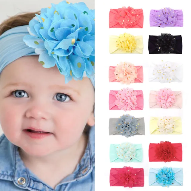 Avvolgimento testa per bambini piccoli tesa larga traspirante bellissimo copricapo floreale per bambini piccoli