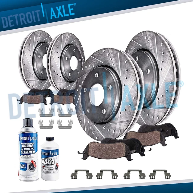 FRONT & REAR Drilled Rotors + Brake Pads for Dodge Charger Challenger