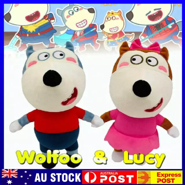 2pcs Wolfoo Lucy Family Plush Doll English Animation Stuffed Cartoon Doll  new