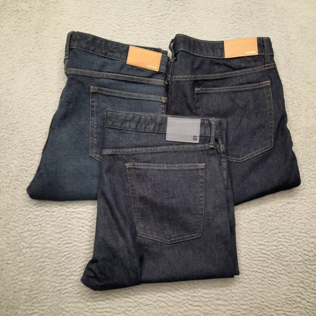 Bonobos Jeans Men's 38x32 Blue Straight Leg Faded Dark Wash Stretch Denim LOT 3