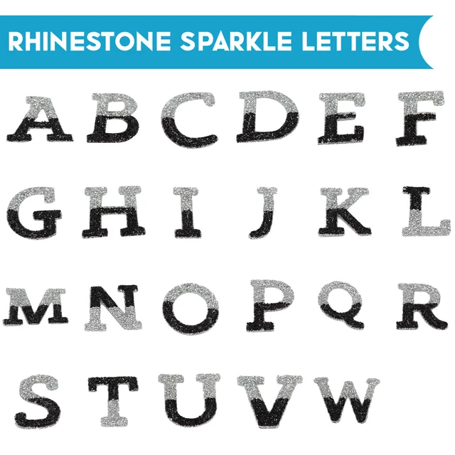 26 Lettres Alphabet En Strass - Patchs 3D à Repasser, Pour Personnaliser Vêtements, Sacs, Chaussures - Environ 20-50 Mm - 8