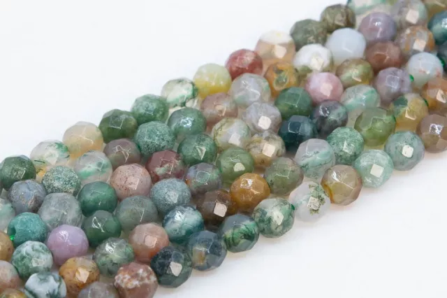 4MM Natural Indian Agate Beads Grade AAA Faceted Round Gemstone Loose Beads