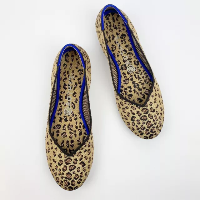 Rothy's The Flat Round Toe Ballet Flats Size 9.5 Leopard Cheetah Animal Print