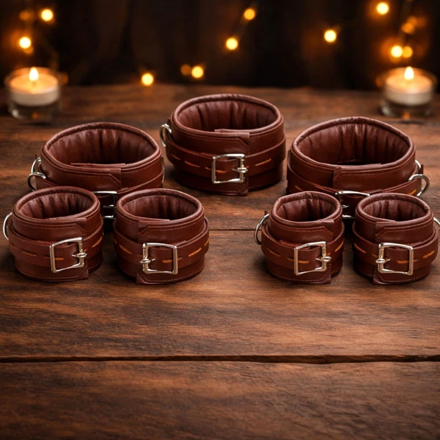 Mossy Chic Leather Collar to Wrist Cuffs Set | Shop Now Coreflex