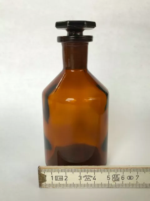Apothekerflaschen Steilbrust Enghals braun 100 ml mit Schliffstopfen, 2 Stück 3