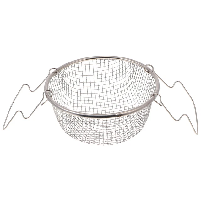 Cesta de acero inoxidable para freír metal freidora de pescado cestas cuadradas profundas