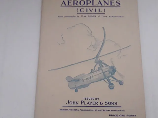 Aeroplanes ( Civil) a full album of Players cigarette cards issued 1935, 50 Card