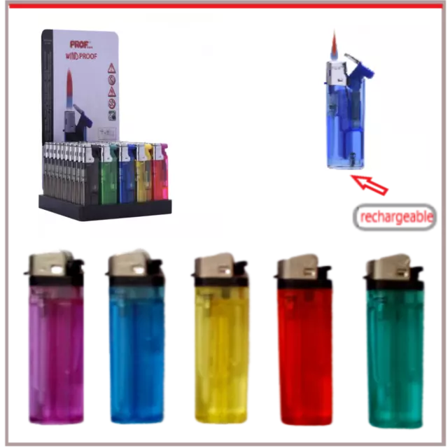 lot de 4/5/6  2 Modele briquet Electrique pour Recharge et Jetable 5 couleurs