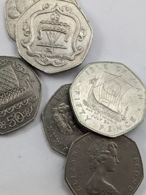 Isle Of Man; 50p Fifty Pence Coin, Choose Your Date