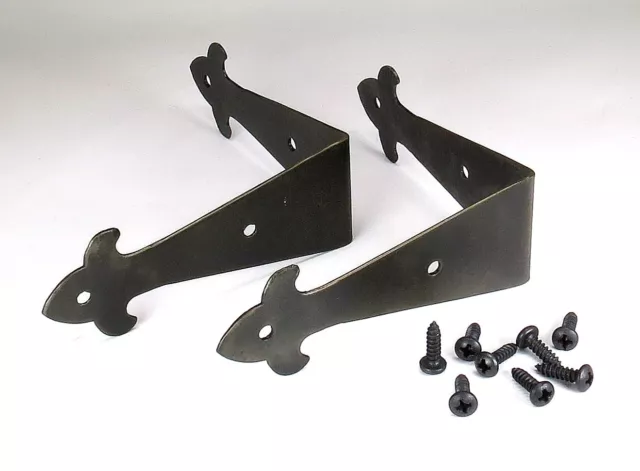 2 DECOR CORNER BRACES Small Table Iron Angle Brackets Cabinet Metal Plates Trunk