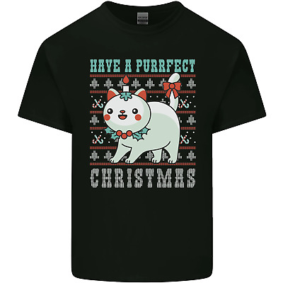 I gatti hanno una Purrfect Natale Divertente Natale Da Uomo Cotone T-Shirt Tee Top