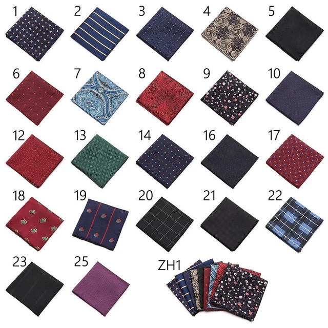 Fazzoletto casual raso quadrato Hankies ricamo petto asciugamano uomo
