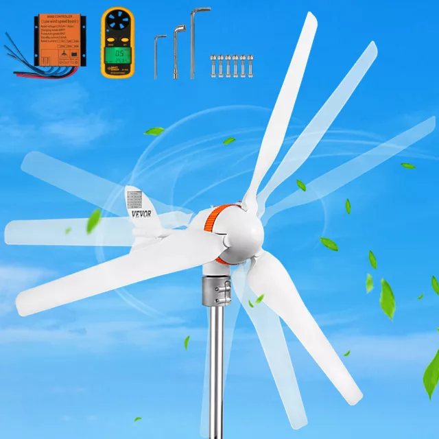 VEVOR 400W 3 Blades Wind Turbine Generator w/MPPT Controller&Anemometer DC 12V