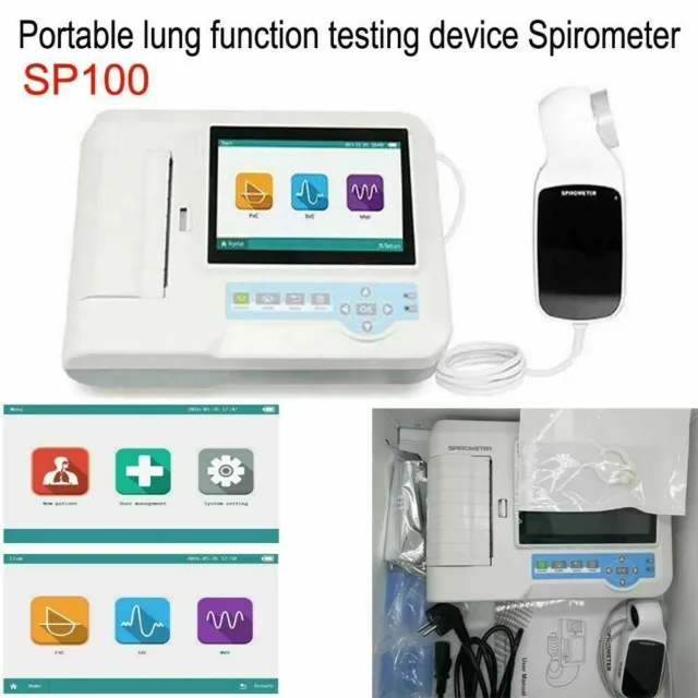 NEW Portable lung function testing device Spirometer/Spirometry color LCD SP100
