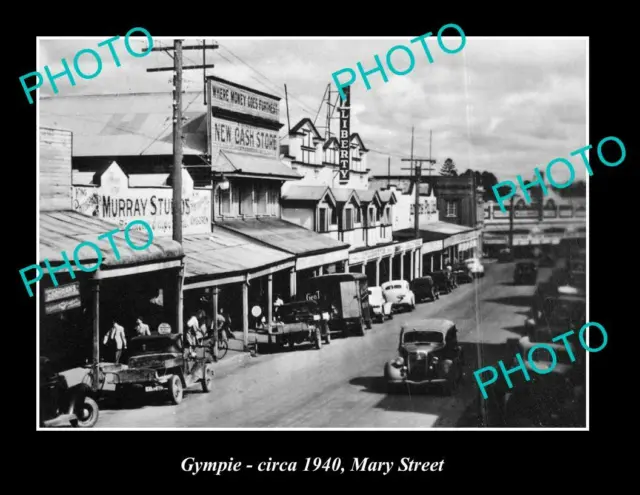 OLD 8x6 HISTORIC PHOTO OF GYMPIE QLD VIEW OF MARY STREET ca1940