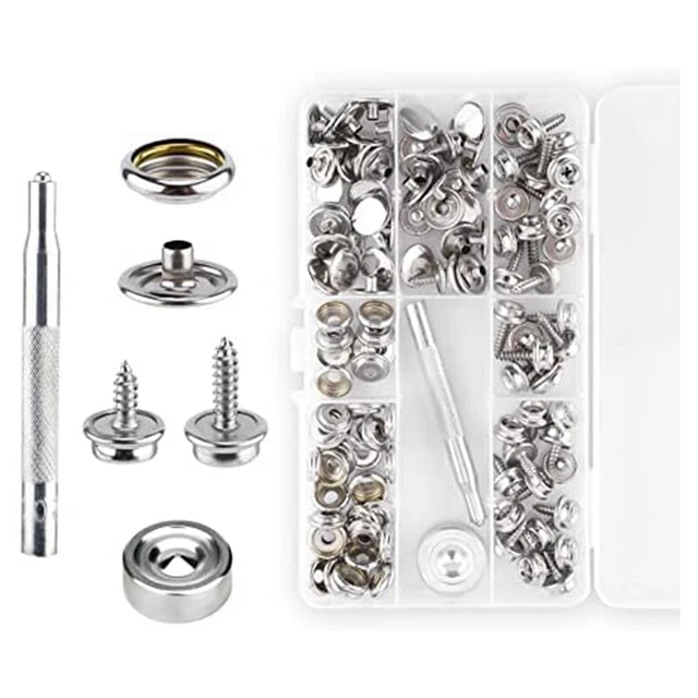 Yofuly - Lot De 150 Boutons-pression Marine - Vis Acier Inoxydable 10-26mm - Pour Toile, Bâches, Meubles